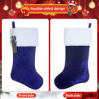 4 PACK Shgngle Blue Velvet Quilted Personalized Christmas Stocking,19.5 Inch