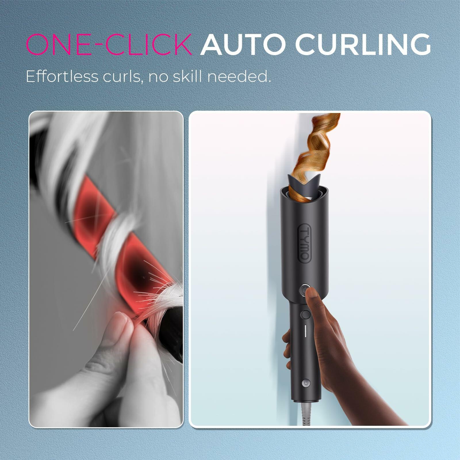 TYMO Automatic Rotating Curling Iron - TYMO CURLPRO Beach Waves Curling Wand,
