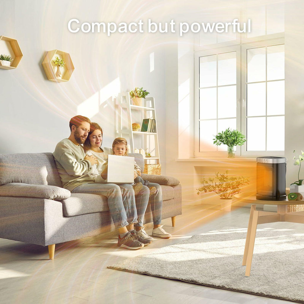 Small Portable Space Heater for Indoor Use - with 70°Rotating Feature, JIBUFI