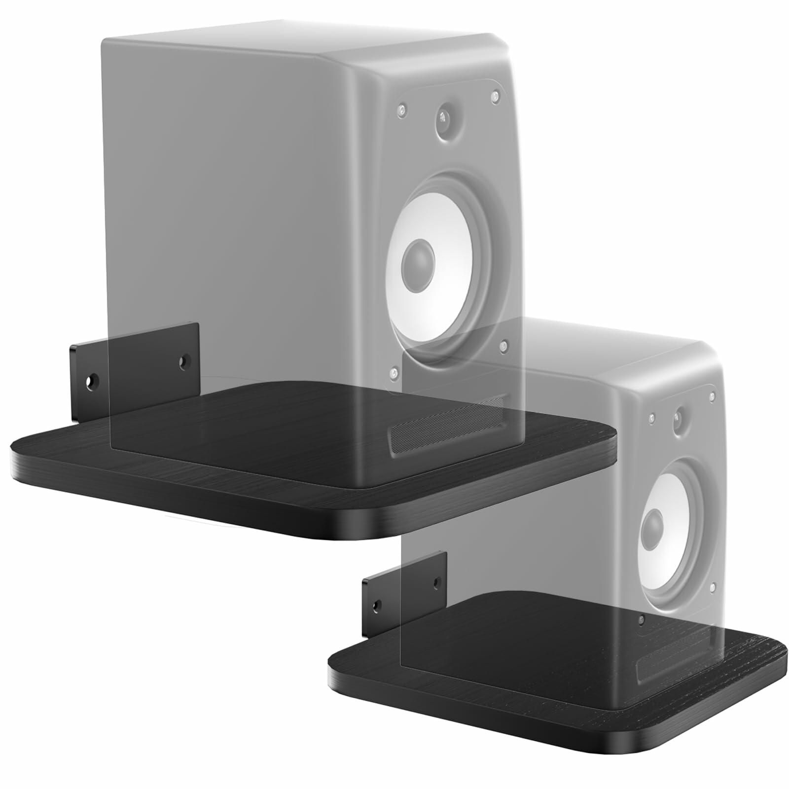 1 Pair WALI Speaker Wall Mount, Heavy Duty Bookshelf Speaker Floating Wall