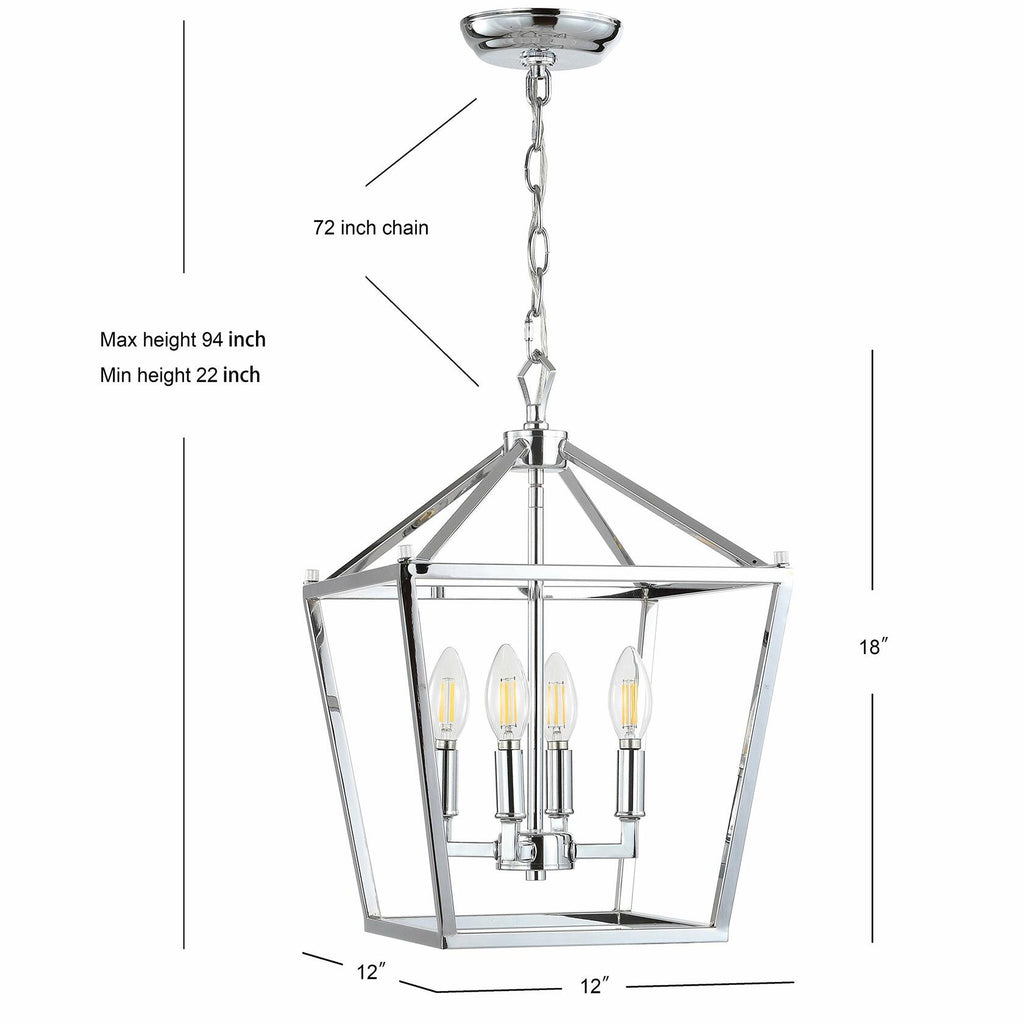 JONATHAN Y JYL7436C Pagoda Lantern Dimmable Adjustable Metal LED Pendant Classic