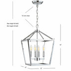 JONATHAN Y JYL7436C Pagoda Lantern Dimmable Adjustable Metal LED Pendant Classic