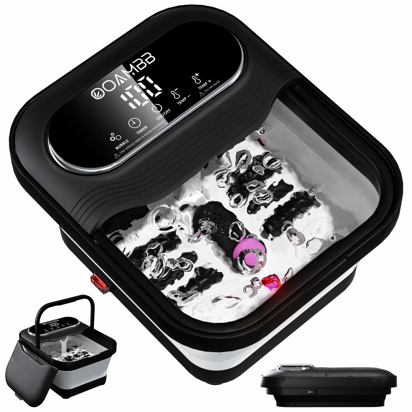 OPEN BOX - OOAMBB Collapsible Foot Spa with Heat, Bubble and Temp Control, Foot