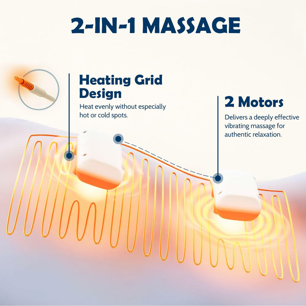 DAILYLIFF Massage Heating Pad, 12"x 24" Electric Heated Pads with Massager, 4