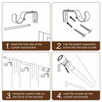 1” Diameter Curtain Rods Itself is 30 to144 inch 1 Pack Fit 30-142 inch, 66 to