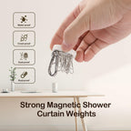 8 Pack Shower Curtain Weights, Rubber Covered Magnetic Curtain Weights, Shower