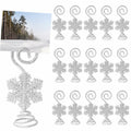 Rtteri 16 Pcs Christmas Picture Display 2 Inch Snowflake Christmas Place Card