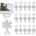 Rtteri 16 Pcs Christmas Picture Display 2 Inch Snowflake Christmas Place Card