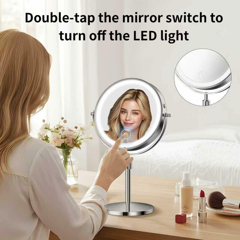 tubbede Makeup Mirror, 1X/30X Double Sided Magnifying Mirror/Switch with 3
