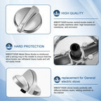 Fetechmate WB03T10325 Heavy Metal Knobs Compatible with G.E Cooktop Burner Stove