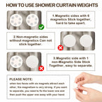 8 Pack Shower Curtain Weights, Rubber Covered Magnetic Curtain Weights, Shower