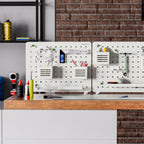 PEGZONE Clamp-on Desk Pegboard, 16.5" x 12.6"  Desk Organizer for Office Gaming
