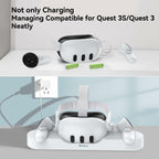 Smatree Charging Dock Compatible for Meta Quest 3S/Quest 3,Charge Controllers