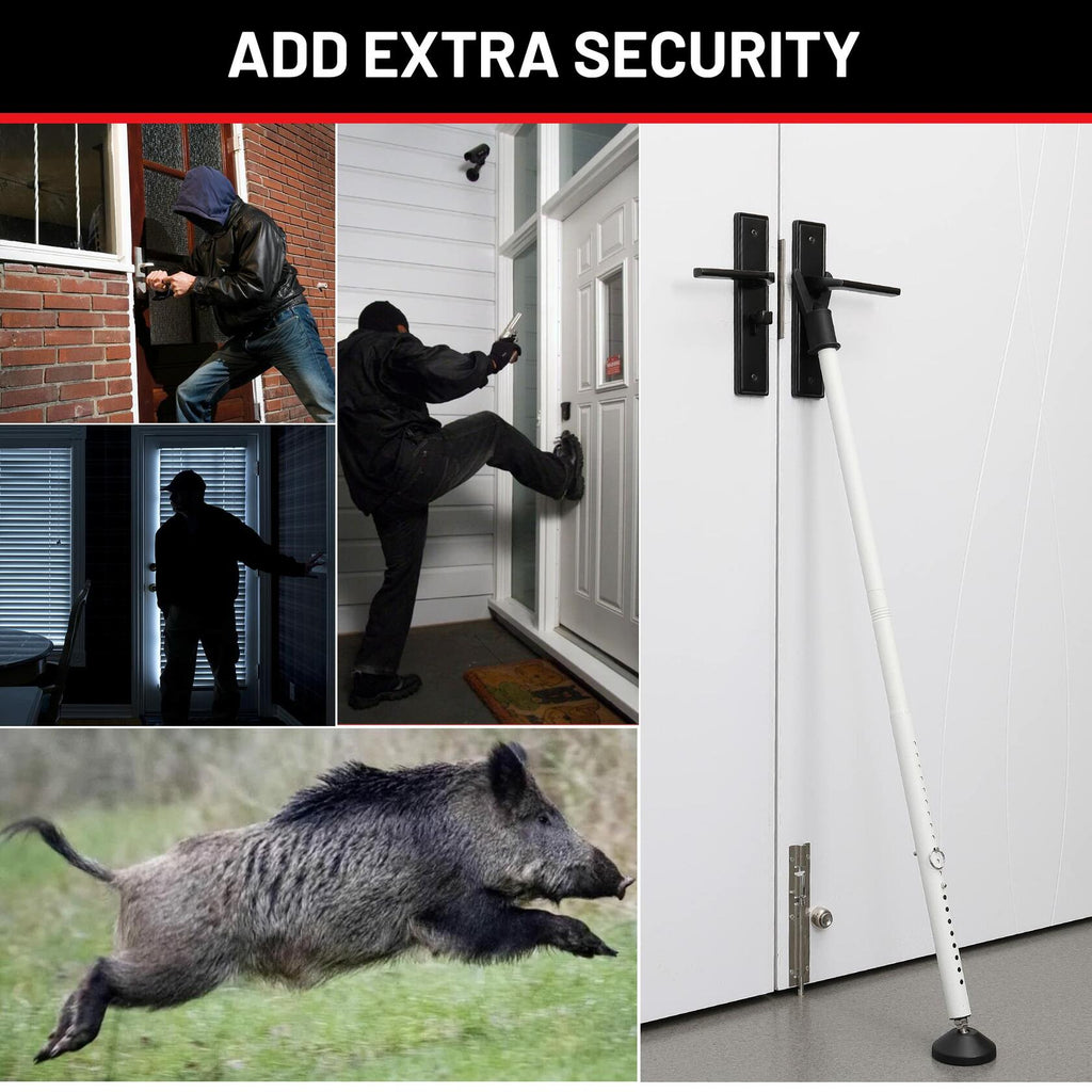 Door Stoppers Security Bar 2 Pack - Heavy Duty Door Jammer - Adjustable Sliding
