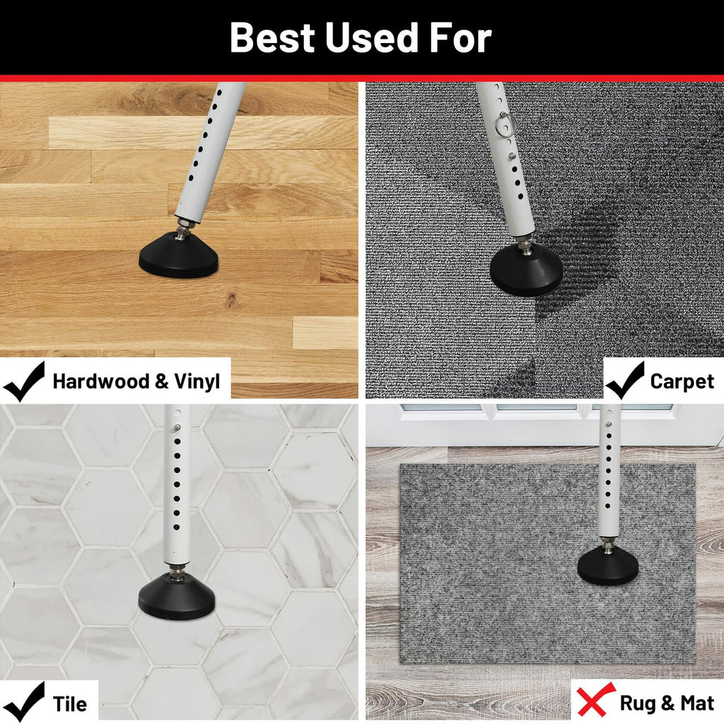 Door Stoppers Security Bar 2 Pack - Heavy Duty Door Jammer - Adjustable Sliding