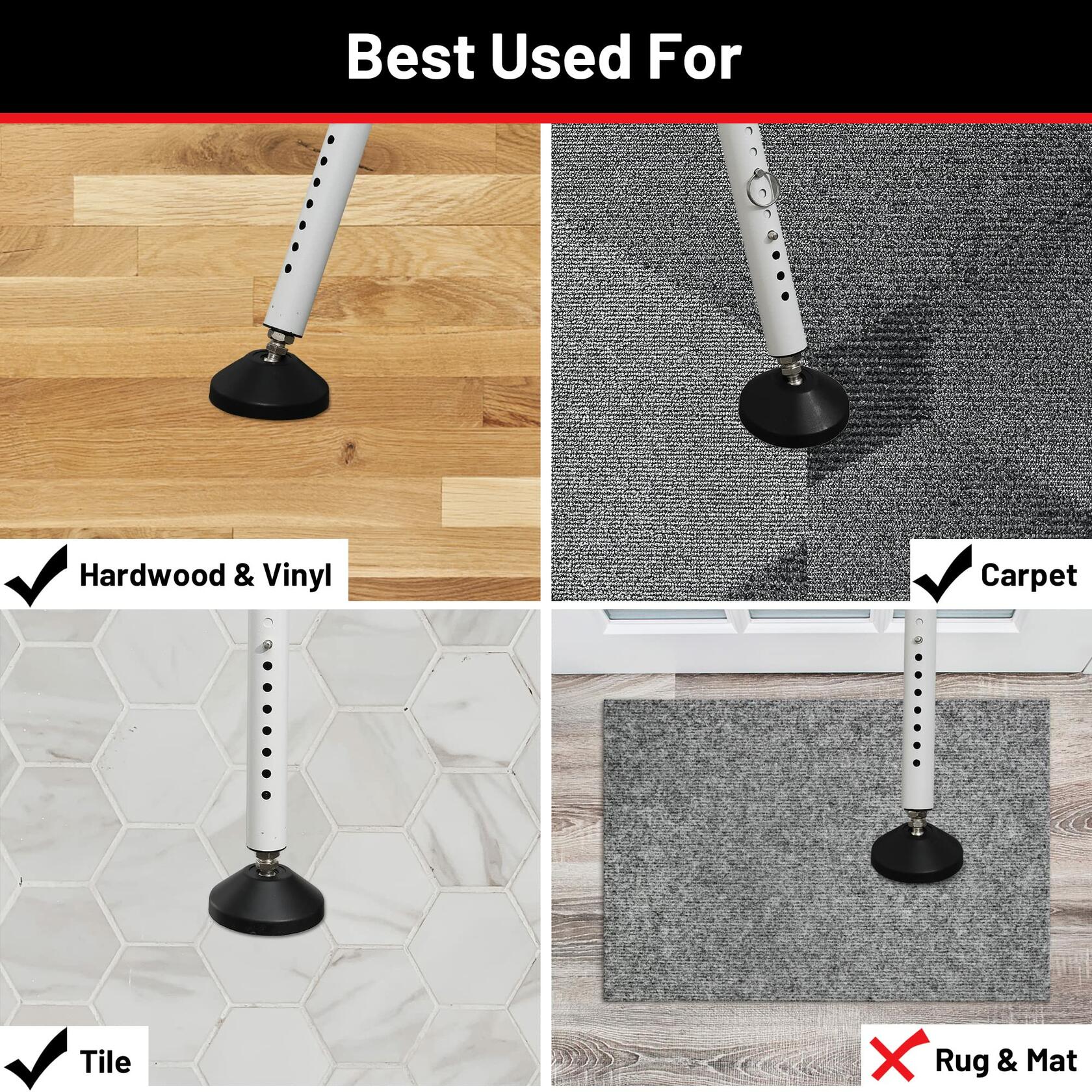 Door Stoppers Security Bar 2 Pack - Heavy Duty Door Jammer - Adjustable Sliding