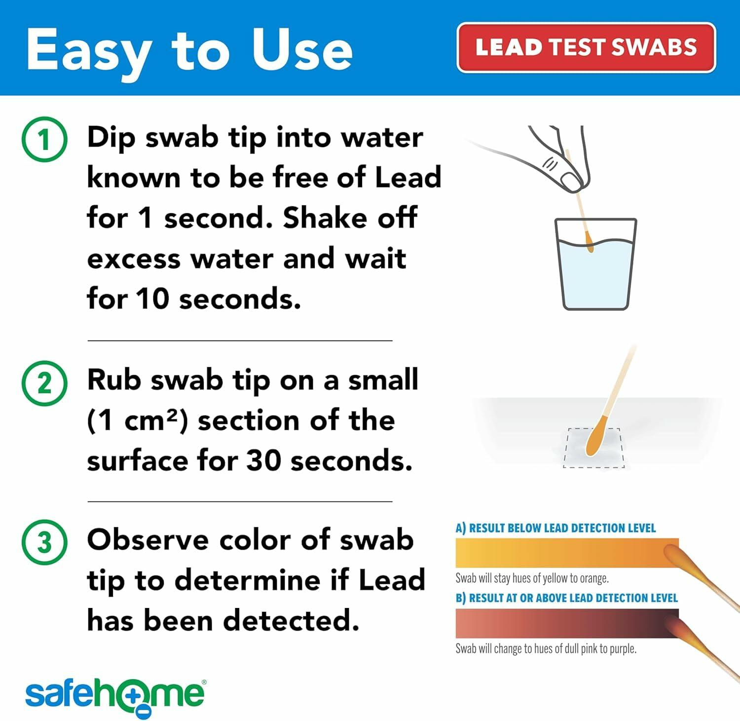 Safe Home® Lead in Solids Combo Test Kit – 10 DIY Swabs + Optional Testing at