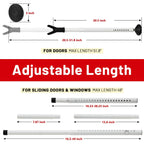 Door Stoppers Security Bar 2 Pack - Heavy Duty Door Jammer - Adjustable Sliding