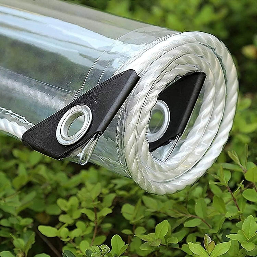 GQZGGXX 10' X 10' Outdoor Clear Tarp Curtain Waterproof Wind-Proof 0.35mm