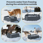 IPOW Extra Large Heated Pet Bowl with 5 Layers Design for Heating & Heat