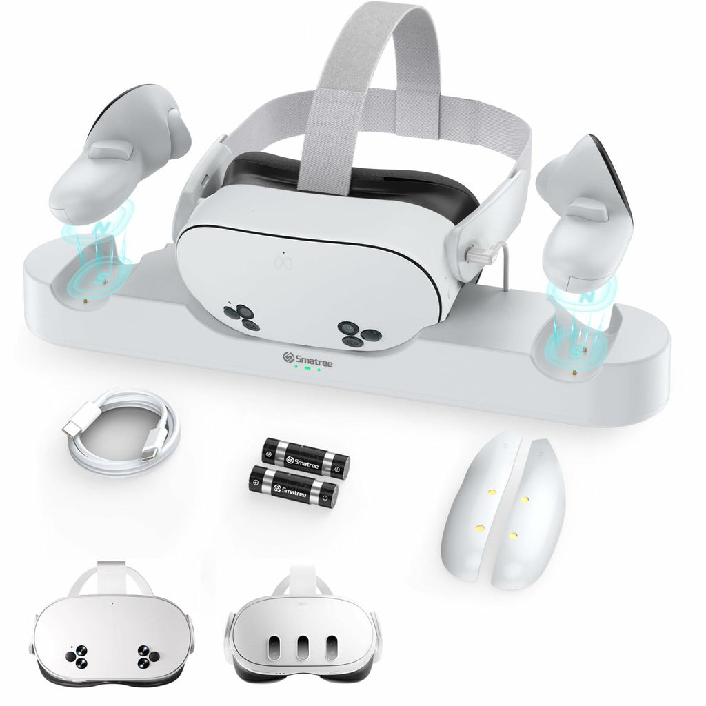 Smatree Charging Dock Compatible for Meta Quest 3S/Quest 3,Charge Controllers