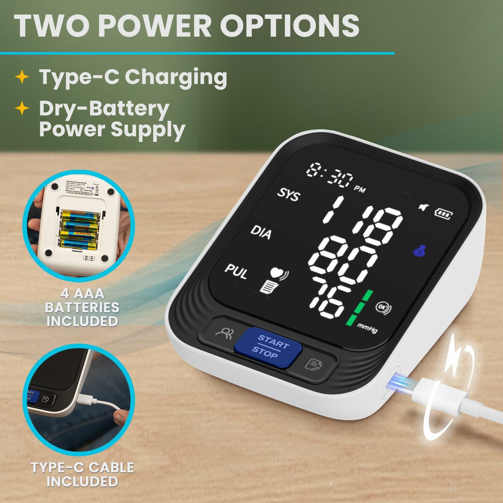 Blood Pressure Monitor - Automatic Blood Pressure Machine for Home Use - Large
