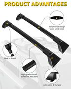 AUXMART Roof Rack Crossbars Fit for Ford Explorer 2020 2021 2022 2023 with Side