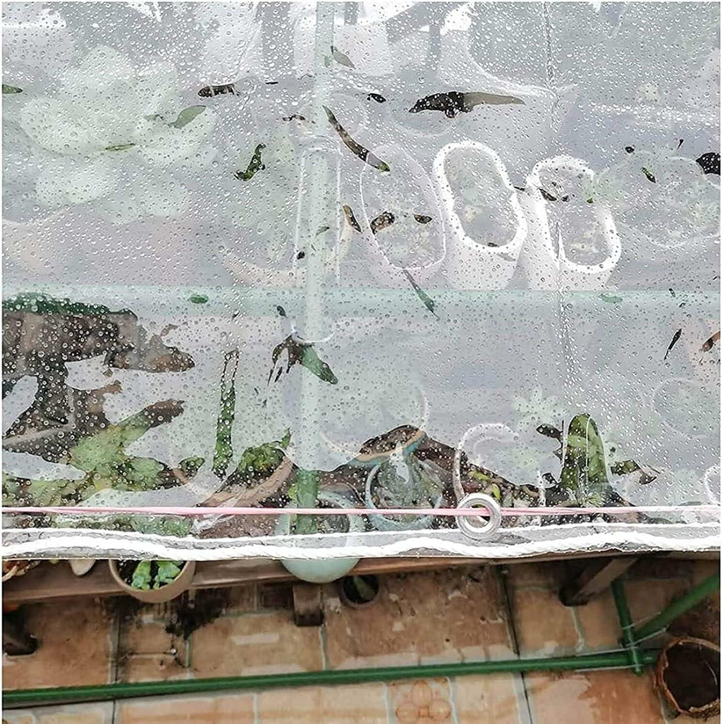 GQZGGXX 10' X 10' Outdoor Clear Tarp Curtain Waterproof Wind-Proof 0.35mm