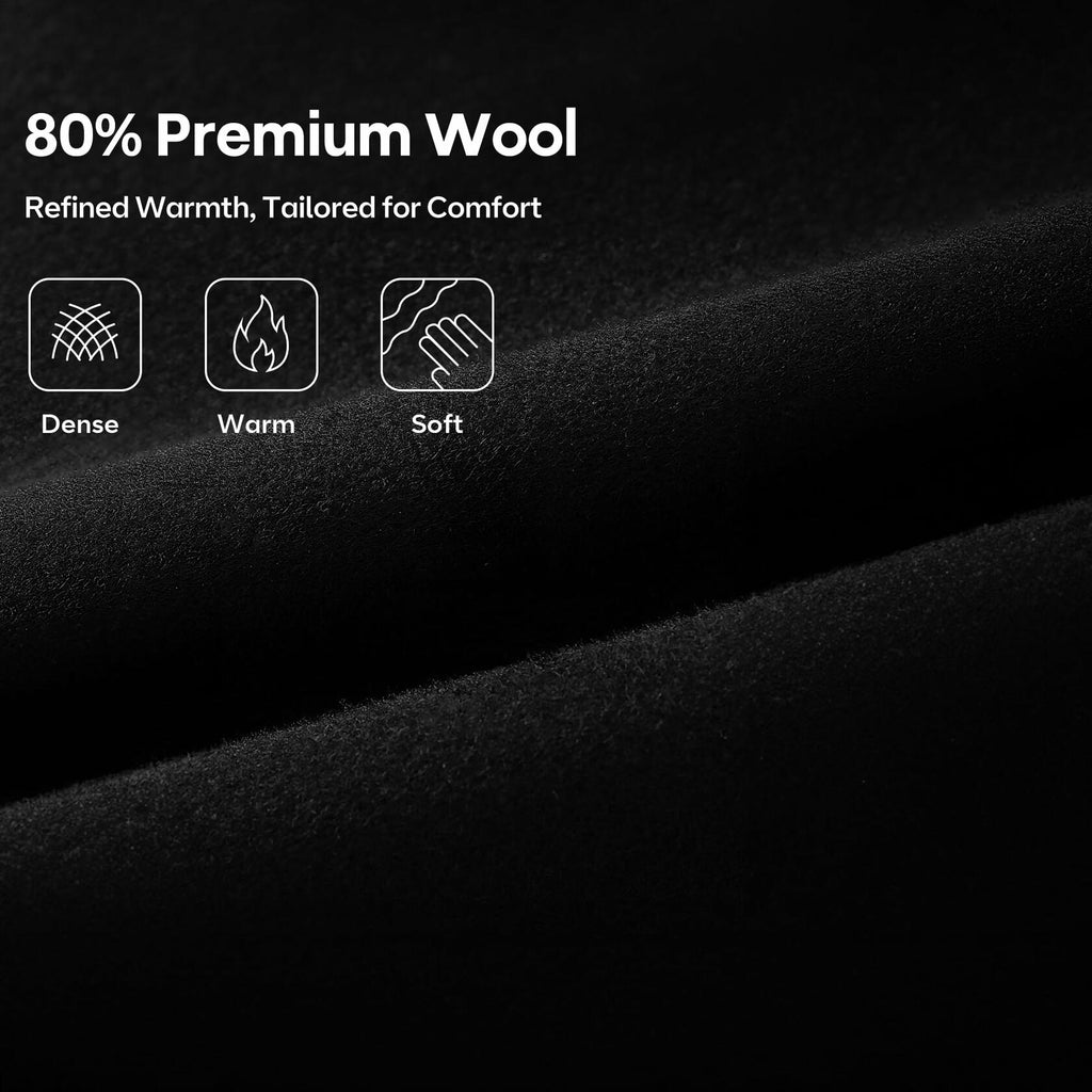 APTRO Men's Luxury Full Length Wool Trench Coat 2XL Long Wool Overcoat Winter