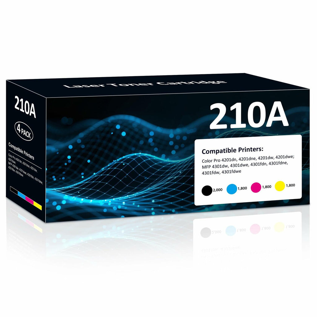 210A Toner Cartridges 4 Pack High Yield for Color Laser Jet Pro MFP 4301fdw 210A