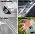 GQZGGXX 10' X 10' Outdoor Clear Tarp Curtain Waterproof Wind-Proof 0.35mm