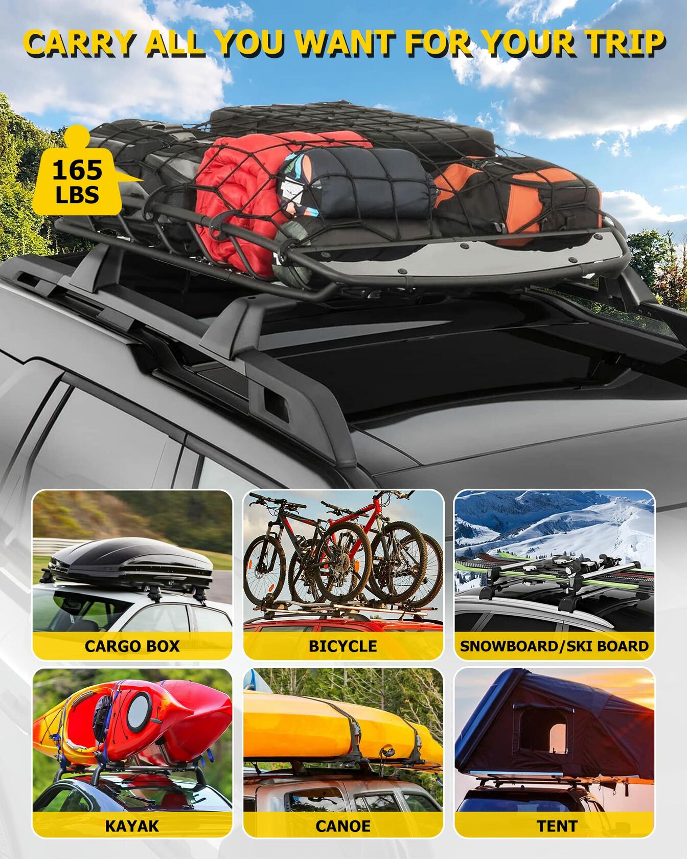 AUXMART Roof Rack Crossbars Fit for Ford Explorer 2020 2021 2022 2023 with Side