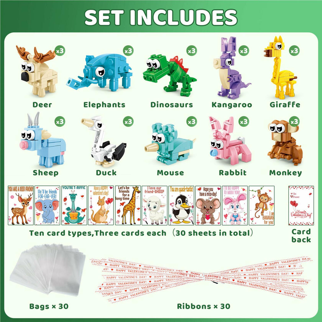 AYGXU 30 Pack Valentines-Day Gifts for Kids classroom-building