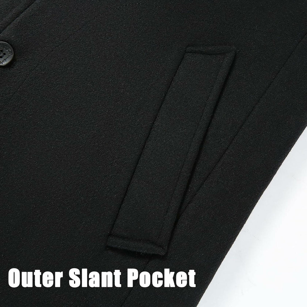 APTRO Men's Luxury Full Length Wool Trench Coat 2XL Long Wool Overcoat Winter