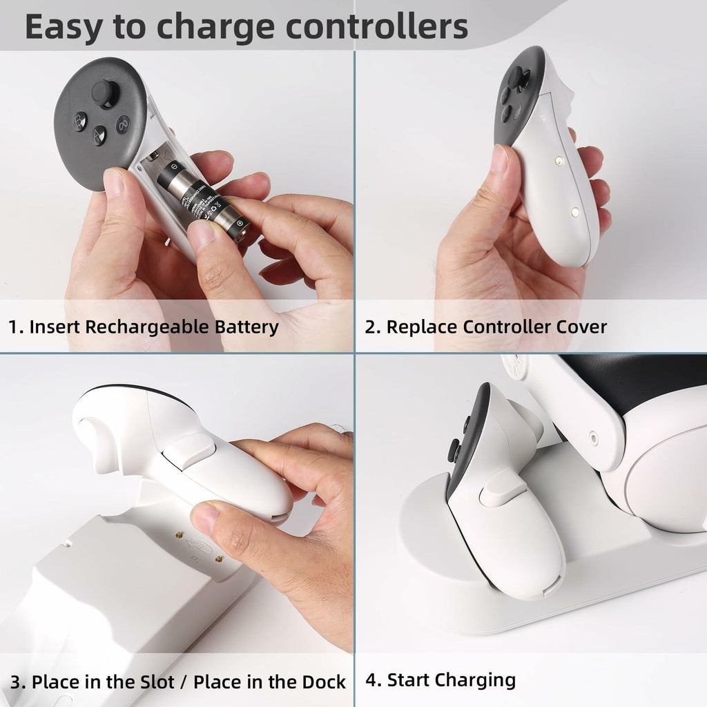 Smatree Charging Dock Compatible for Meta Quest 3S/Quest 3,Charge Controllers