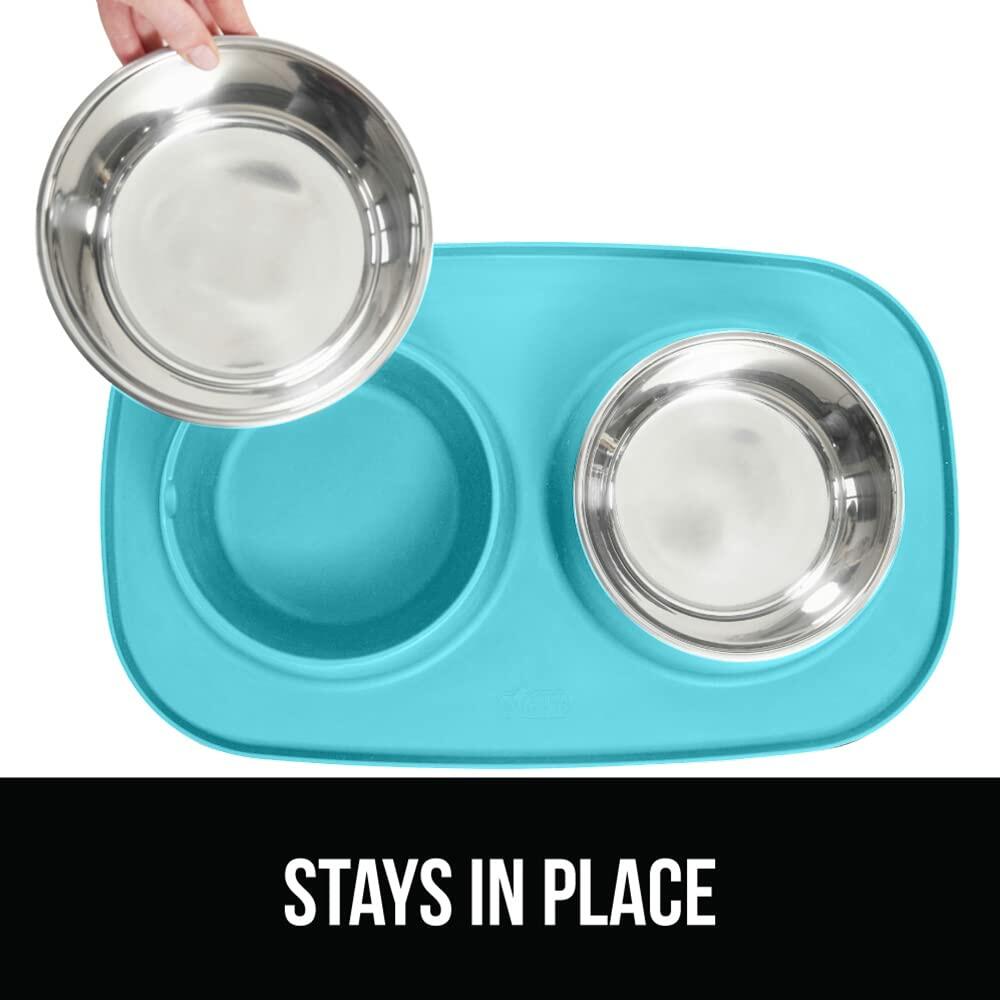 GORILLA GRIP Cat and Dog Bowls Silicone Patent Pending 100% Waterproof BPA Free