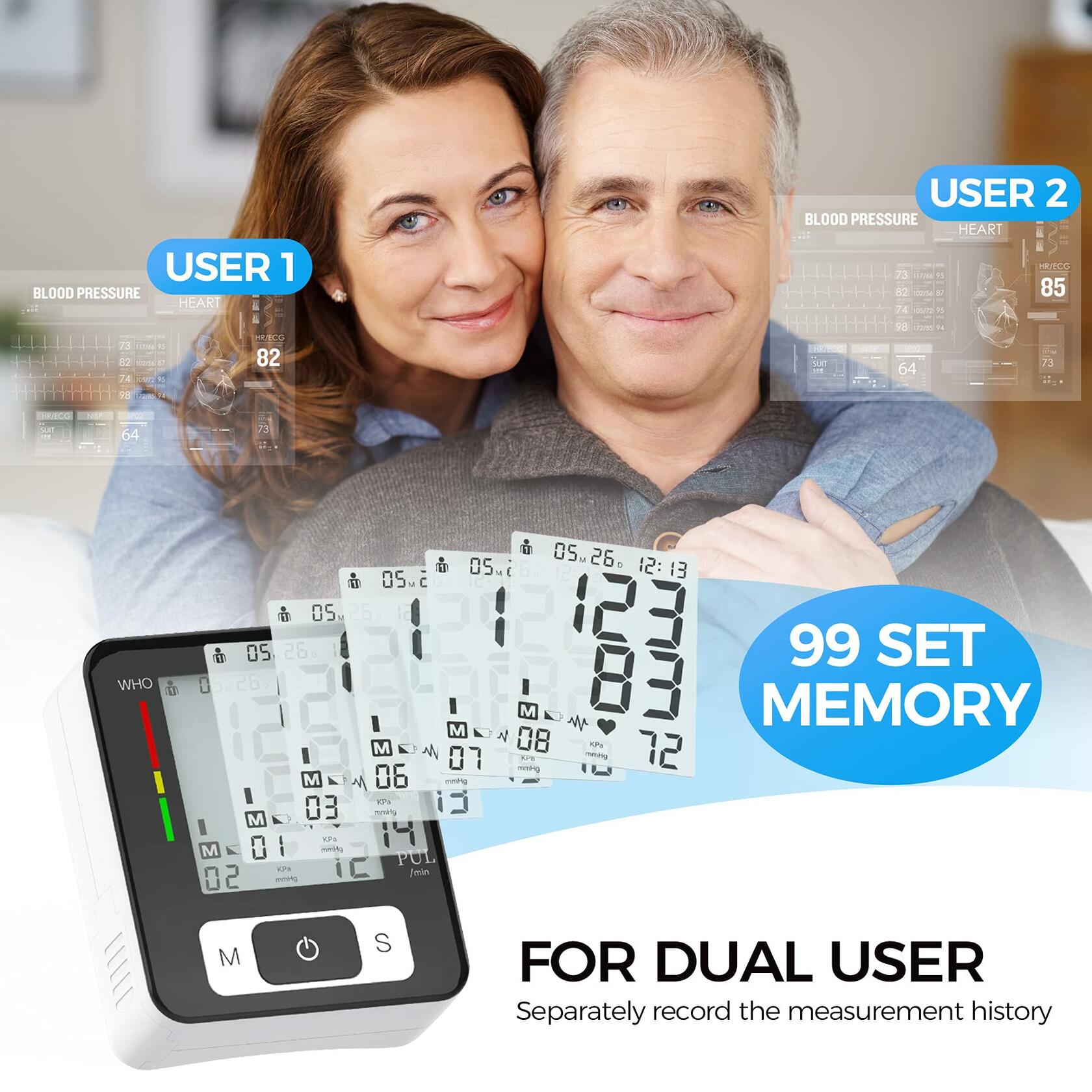 MMIZOO Digital Blood Pressure Monitors with Wristband for Home Use