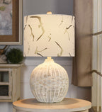 Collective Design L13867DSAM Rattan, Natural with Wash, White, Seagull Print