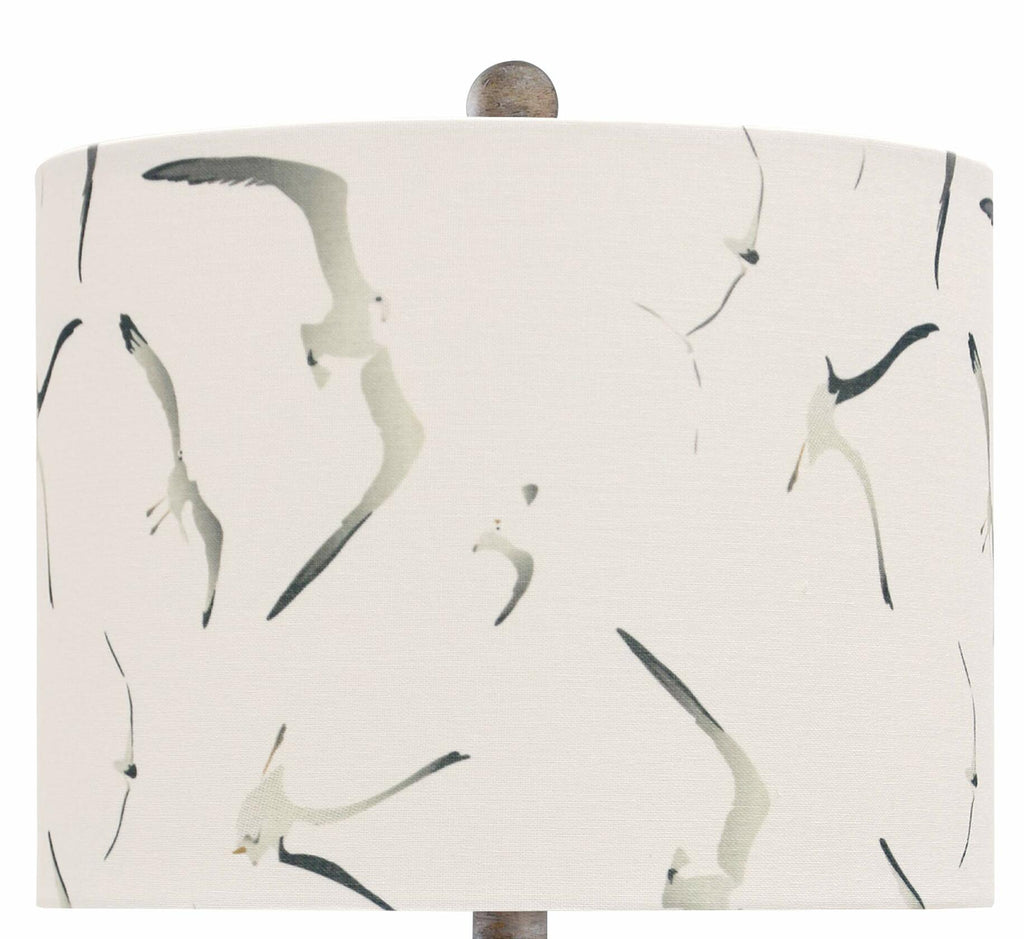 Collective Design L13867DSAM Rattan, Natural with Wash, White, Seagull Print