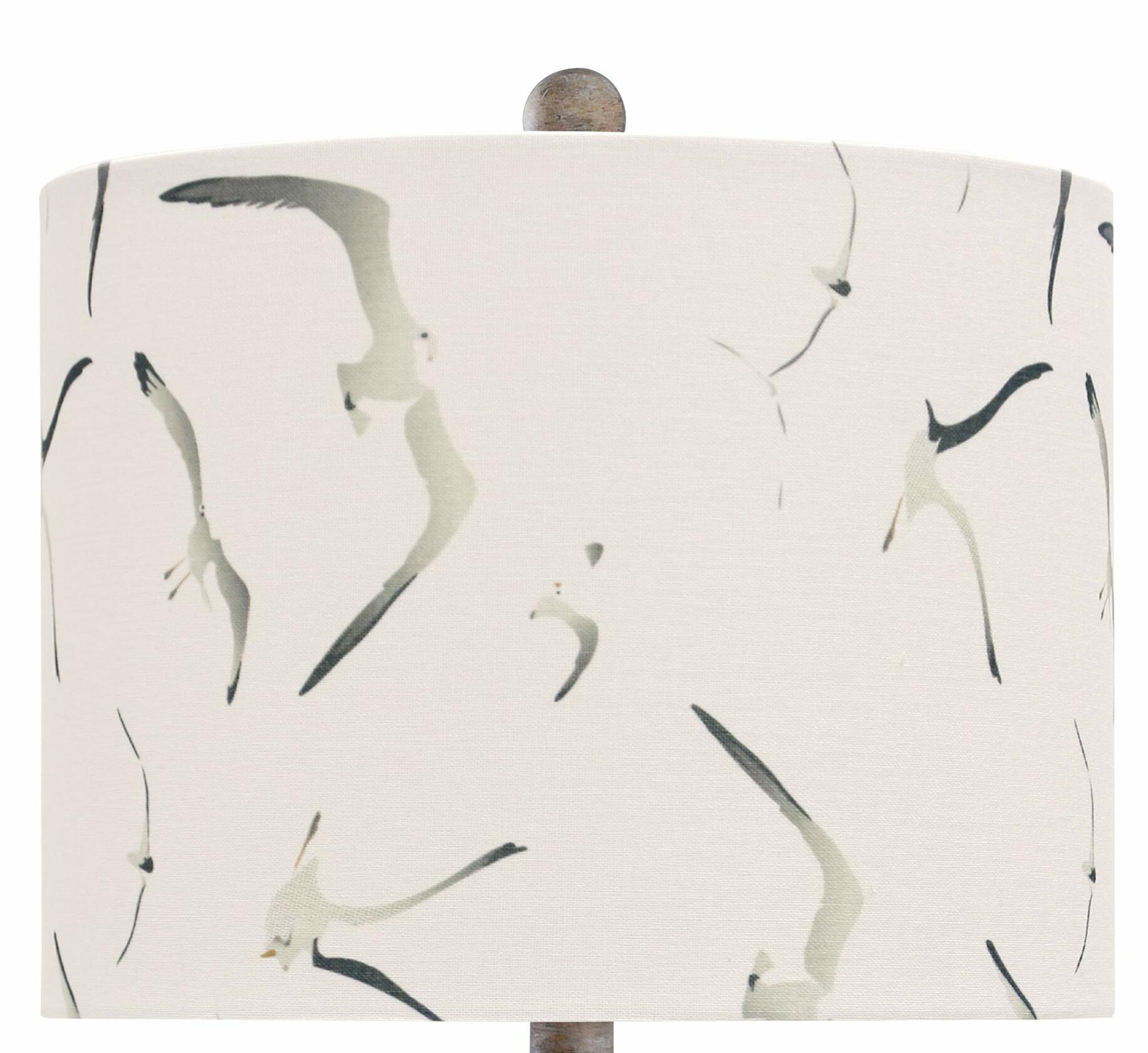 Collective Design L13867DSAM Rattan, Natural with Wash, White, Seagull Print