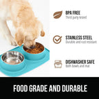 GORILLA GRIP Cat and Dog Bowls Silicone Patent Pending 100% Waterproof BPA Free