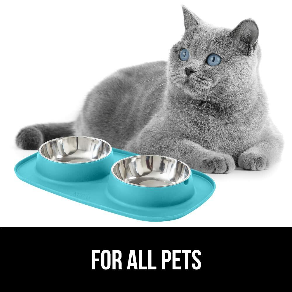 GORILLA GRIP Cat and Dog Bowls Silicone Patent Pending 100% Waterproof BPA Free
