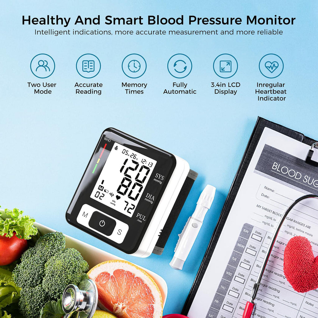 MMIZOO Digital Blood Pressure Monitors with Wristband for Home Use