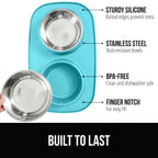 GORILLA GRIP Cat and Dog Bowls Silicone Patent Pending 100% Waterproof BPA Free