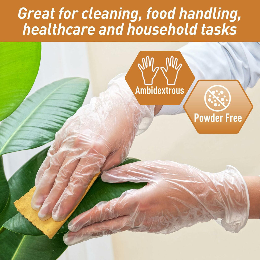 5 Packs of 100 MedPride General Purpose Powder-Free Vinyl Gloves, Small