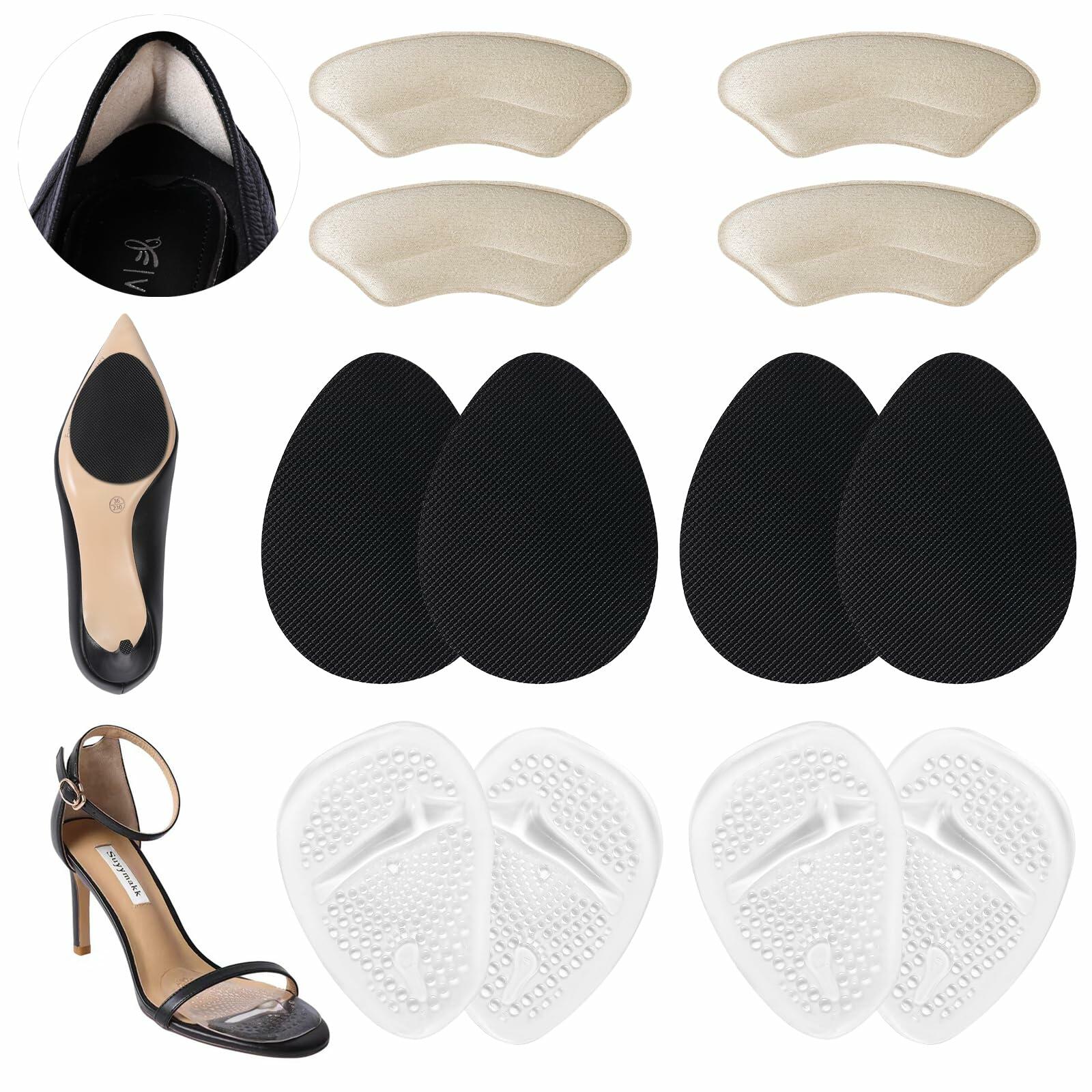 6 Pairs Heel Pads for Women - Non-Slip & Pain-Relief, Breathable Heel Grips &
