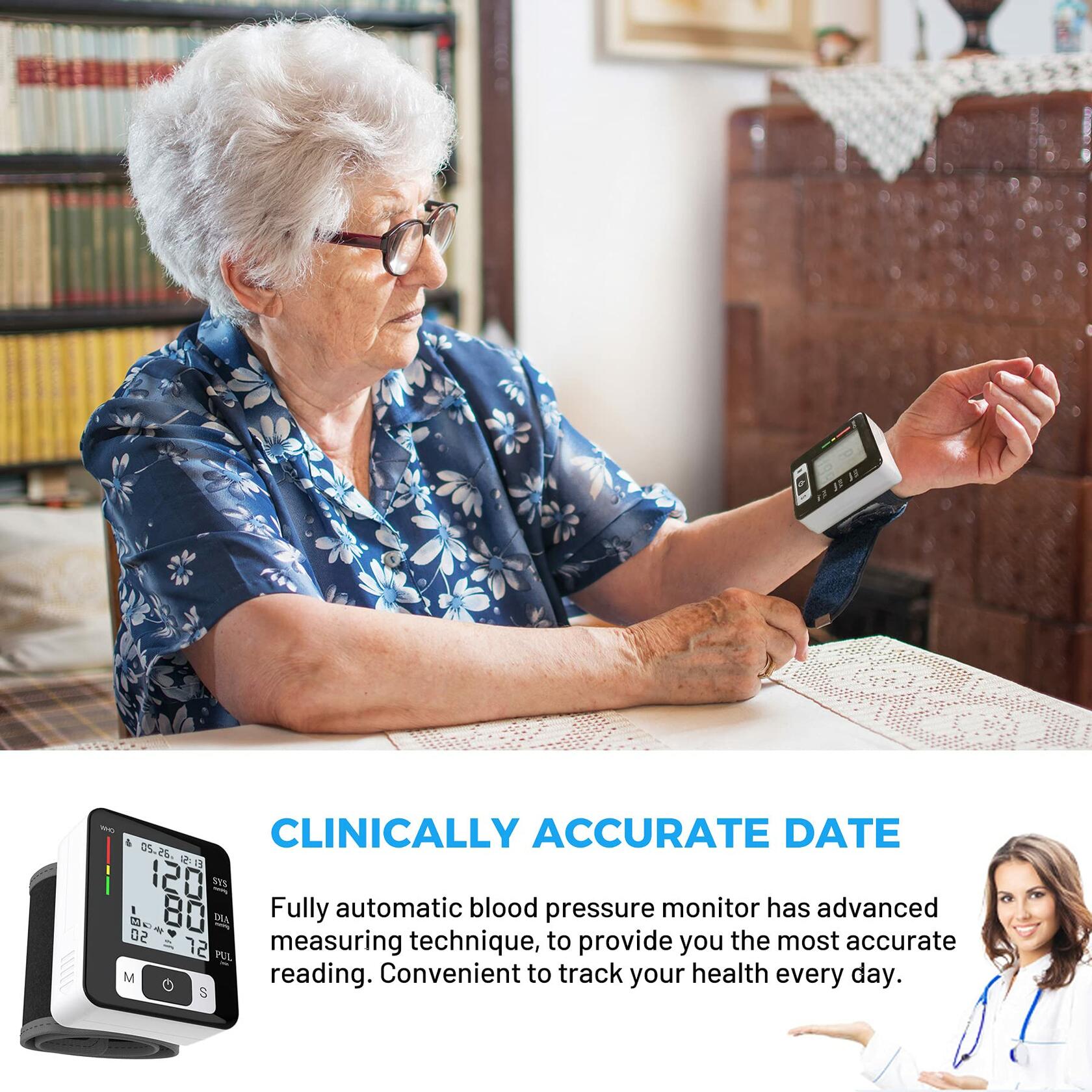 MMIZOO Digital Blood Pressure Monitors with Wristband for Home Use
