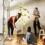 Lamerge Lighted Tree Set of 3,Christmas Tree 4Ft,5Ft and 6Ft with LED Lights,