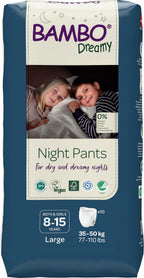 20 Count Bambo Nature Premium Dreamy Night Pants, Pull Up Pants, Eco-Labeled