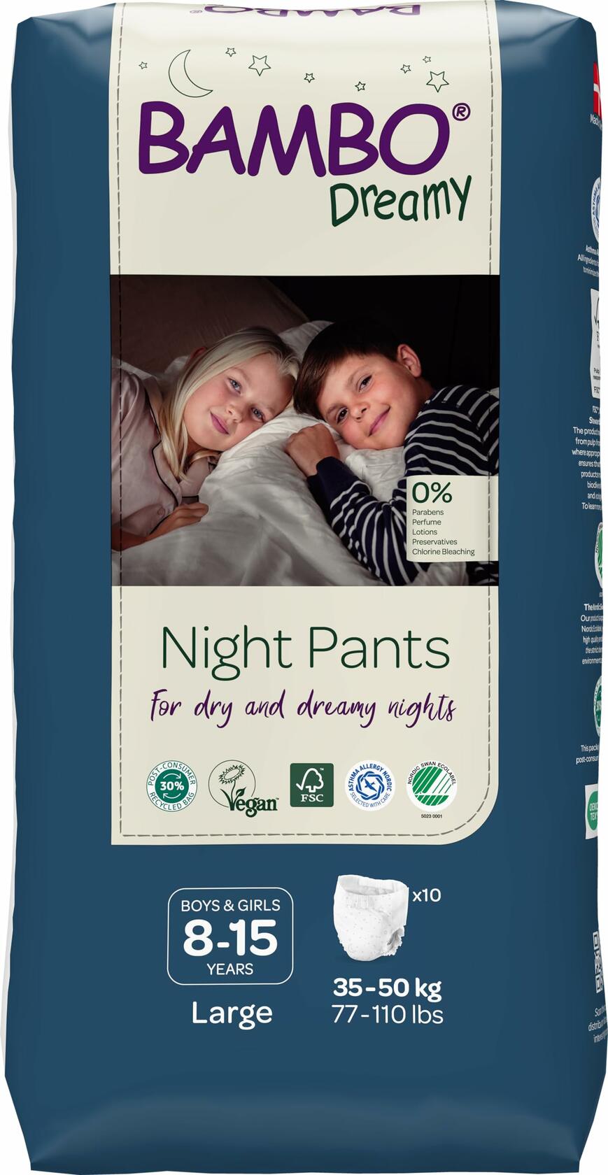 20 Count Bambo Nature Premium Dreamy Night Pants, Pull Up Pants, Eco-Labeled